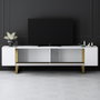 Hanah Home Mueble para TV Blanco y Dorado
